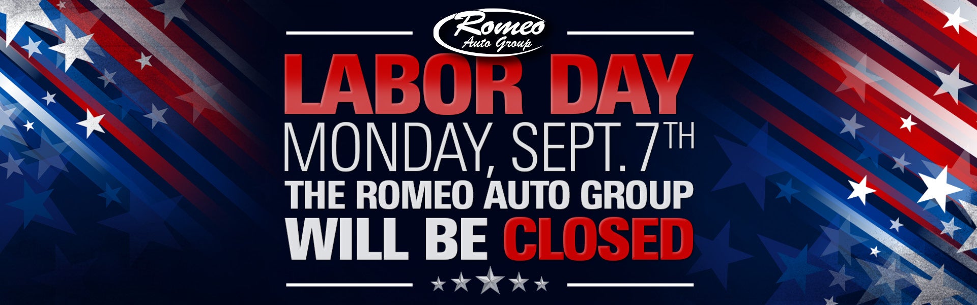 Labor Day - Sept 7th 2026 - Closed