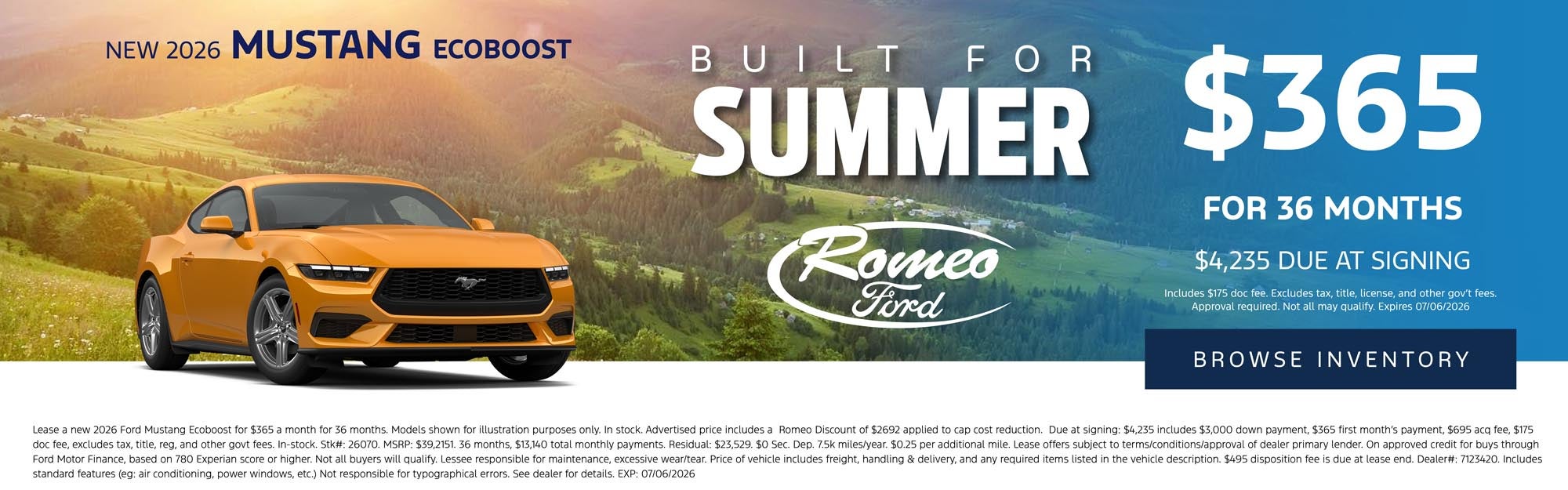 June Mustang Offer