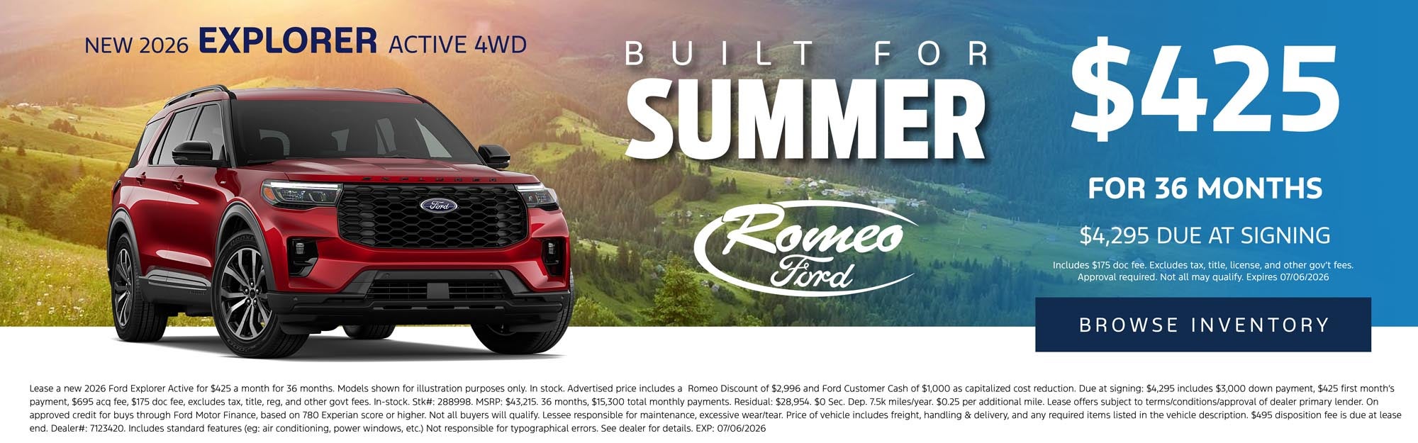 June Explorer Offer
