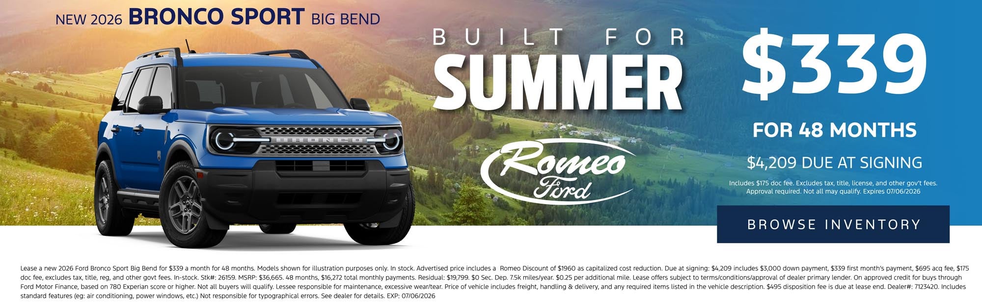 June Bronco Sport Offer