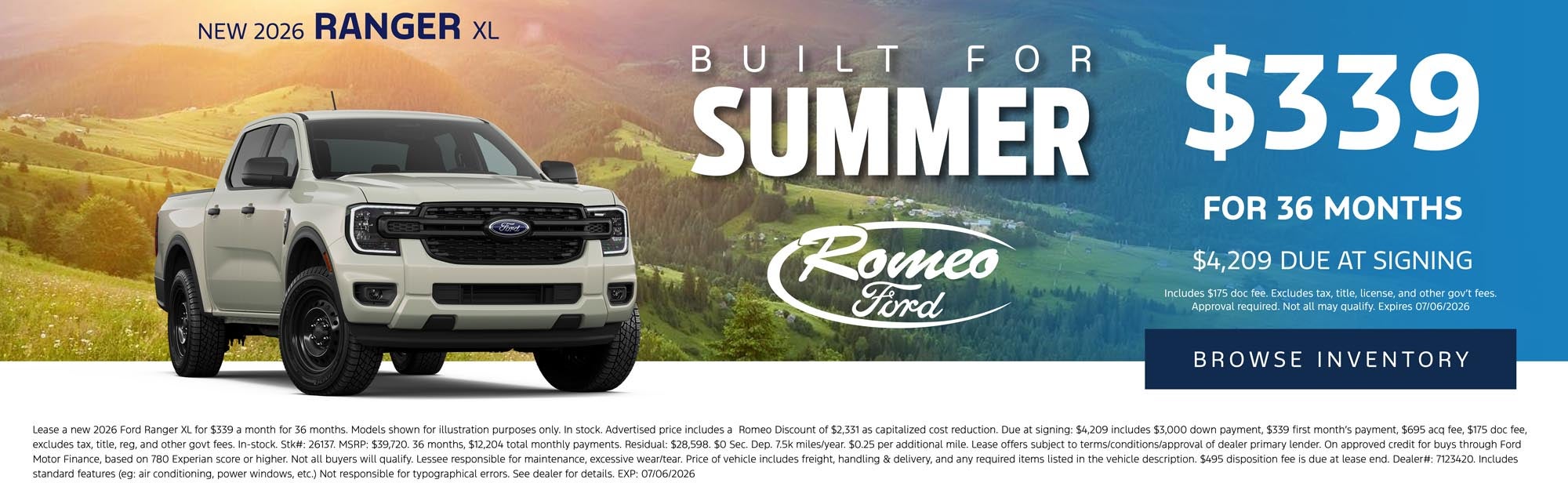 June Ranger Offer