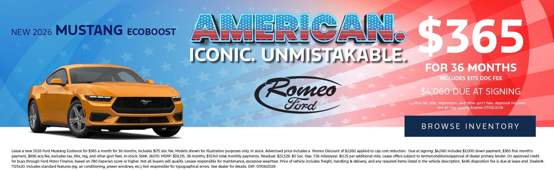 June Mustang Offer
