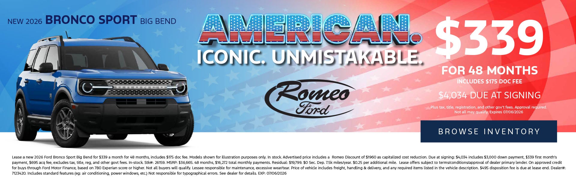 June Bronco Sport Offer