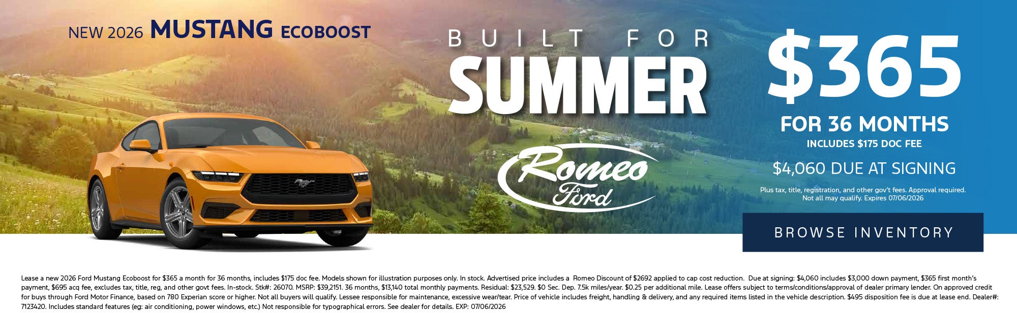 June Mustang Offer