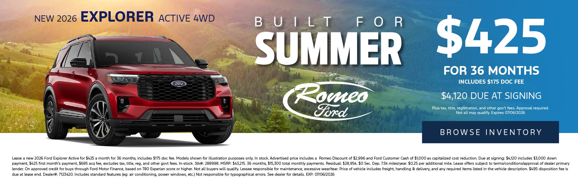 June Explorer Offer