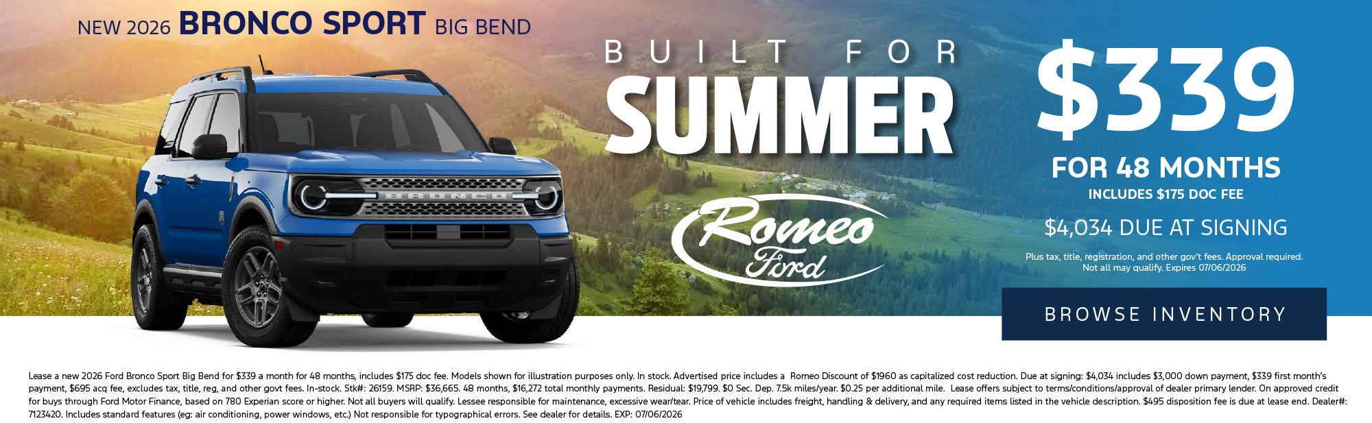 June Bronco Sport Offer